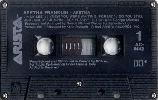 Aretha Franklin - Aretha [Cassette] | Arista (AC-8442) - 3