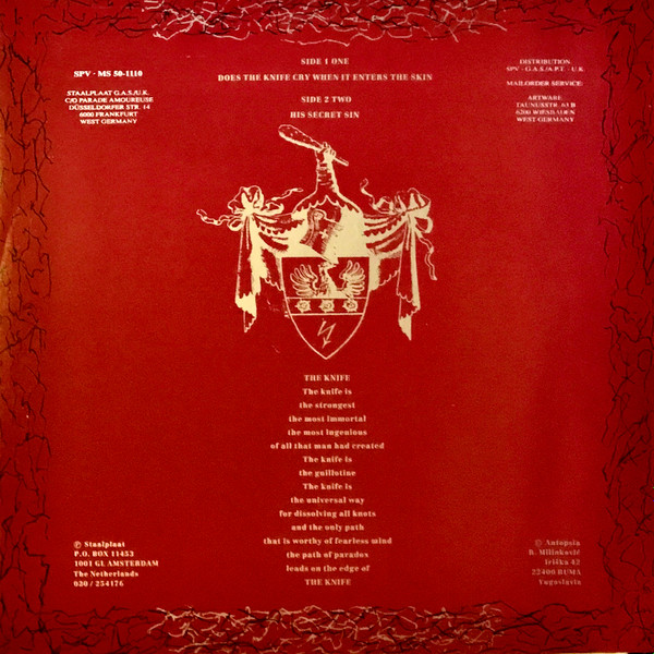 Autopsia - The Knife | Staalplaat (SP 001) - 2 Autopsia - The Knife | Staalplaat (SP 001) - 2