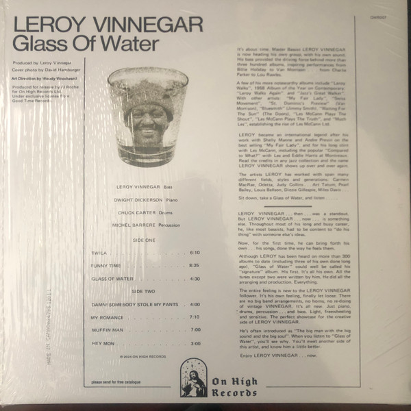 Leroy Vinnegar - Glass Of Water | On High Records (OHR007) - 2 Leroy Vinnegar - Glass Of Water | On High Records (OHR007) - 2