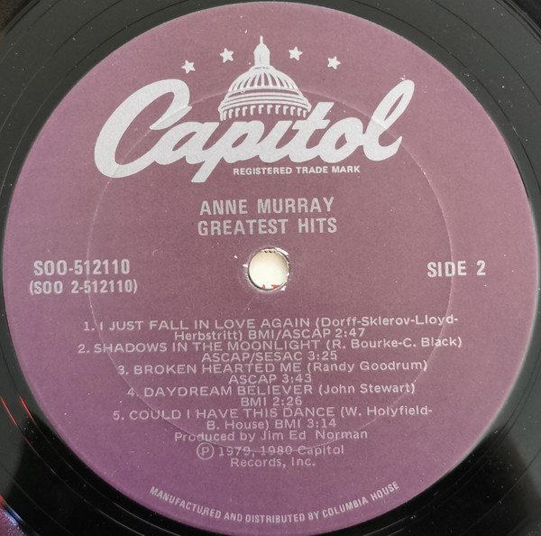 Anne Murray - Anne Murray's Greatest Hits | Capitol Records (SOO-512110) - 4 Anne Murray - Anne Murray's Greatest Hits | Capitol Records (SOO-512110) - 4