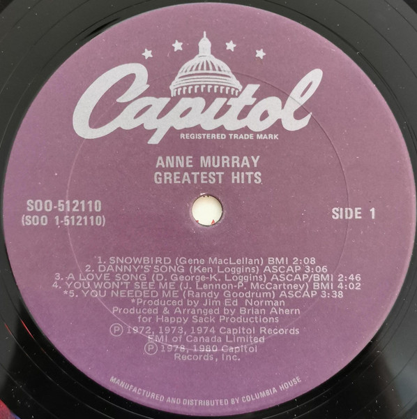 Anne Murray - Anne Murray's Greatest Hits | Capitol Records (SOO-512110) - 3 Anne Murray - Anne Murray's Greatest Hits | Capitol Records (SOO-512110) - 3