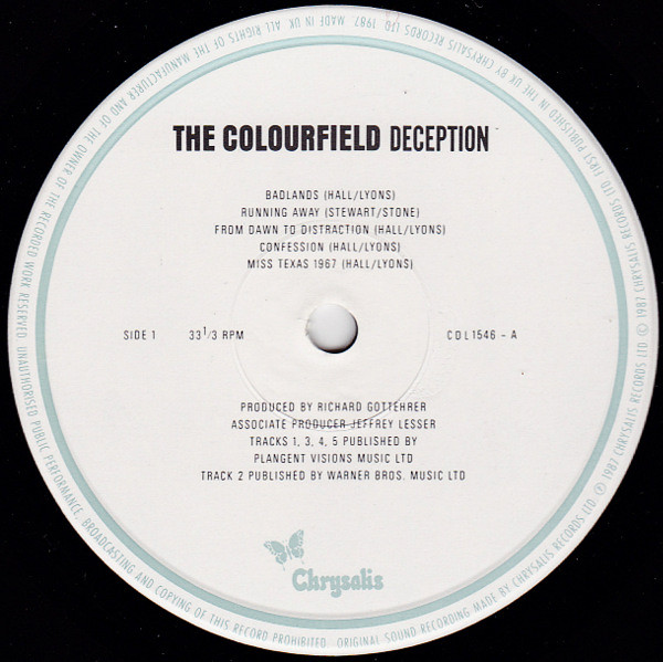 The Colourfield - Deception | Chrysalis (CDL 1546) - 3