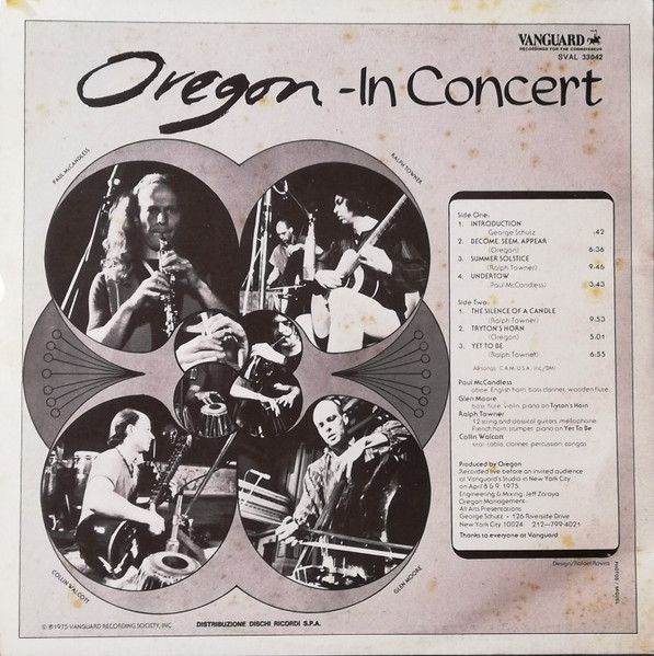 Oregon - In Concert | Vanguard (SVAL 33042) - 2 Oregon - In Concert | Vanguard (SVAL 33042) - 2