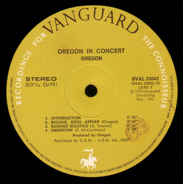 Oregon - In Concert | Vanguard (SVAL 33042) - 3 Oregon - In Concert | Vanguard (SVAL 33042) - 3