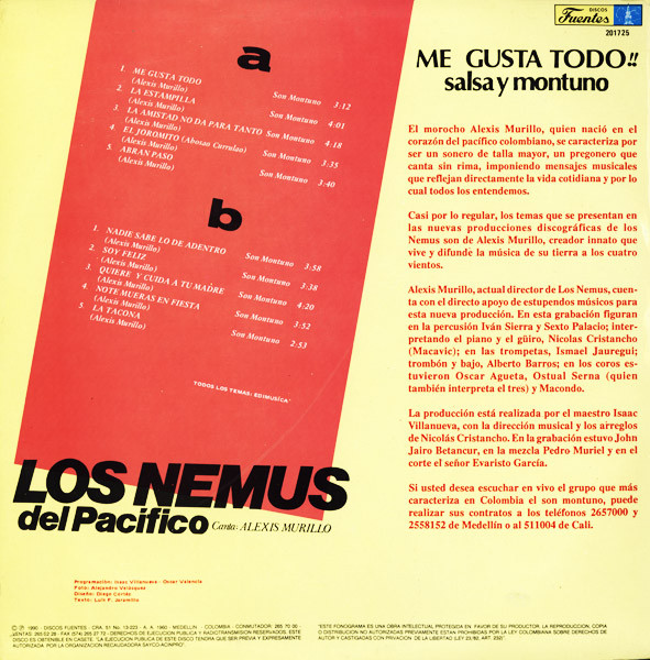 Los Nemus Del Pacifico Canta: Alexis Murillo - Me Gusta Todo!!...Salsa Y Montuno | Discos Fuentes (201725) - 2