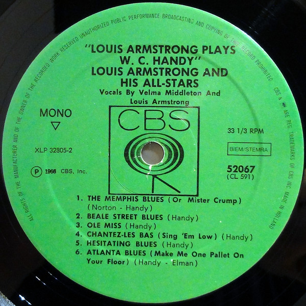 Louis Armstrong - Louis Armstrong Plays W. C. Handy | CBS (52067) - 4