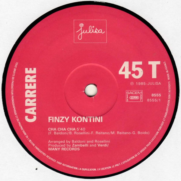 Finzy Kontini - Cha Cha Cha | Carrere (8555) - 3