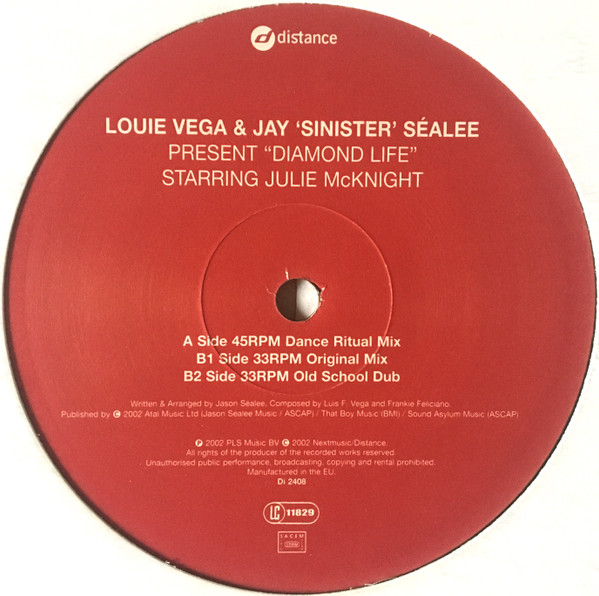 Louie Vega & Jay "Sinister" Sealée Presents Diamond Life Starring Julie McKnight - Diamond Life | Distance (Di2408) - 4