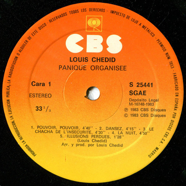 Louis Chedid - Panique Organisée | CBS (CBS 25441) - 3 Louis Chedid - Panique Organisée | CBS (CBS 25441) - 3