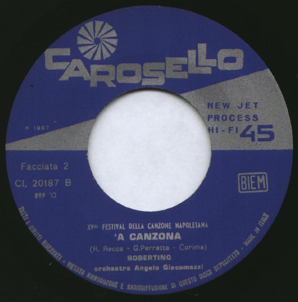 Robertino Loretti - Mia / 'A Canzona | Carosello (CI.20187) - 4