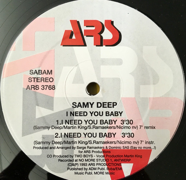 Samy Deep - I Need You Baby | ARS Productions (ARS 3768) - 2