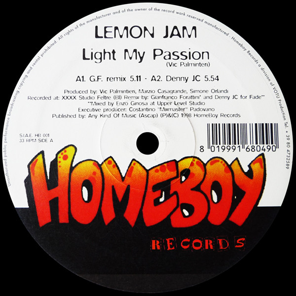 Lemon Jam - Light My Passion | Homeboy Records (HB 001) - 2