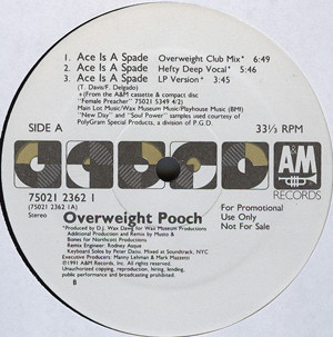 Overweight Pooch - Ace Is A Spade | A&M Records (75021 2362 1) - 2 Overweight Pooch - Ace Is A Spade | A&M Records (75021 2362 1) - 2