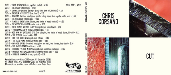 Chris Corsano - Cut | Hot Cars Warp Records (warp 15) - 2