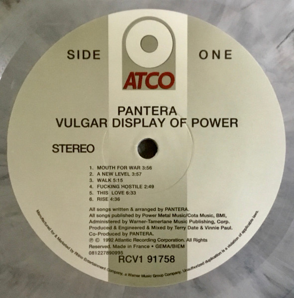 Pantera - Vulgar Display Of Power | Rhino Records (RCV1 91758) - 2