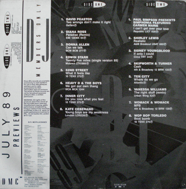 Various - July 89 - Previews | DMC (DMC 78/3) - 2 Various - July 89 - Previews | DMC (DMC 78/3) - 2
