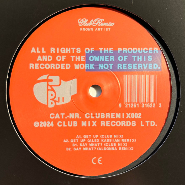 Known Artist - CLUBREMIX002 | Club Mix Records (CLUBREMIX002)