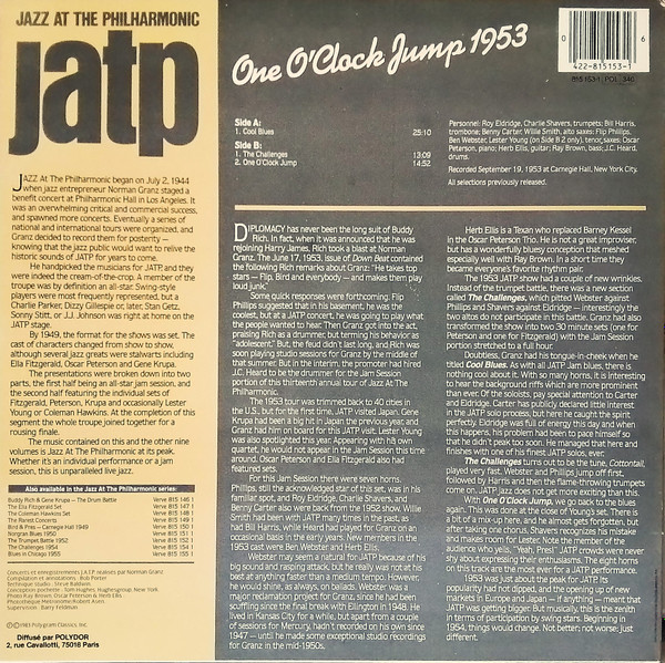 Ray Brown , Ben Webster , Oscar Peterson - One O'Clock Jump 1953 | Verve Records (815 153 1) - 2 Ray Brown , Ben Webster , Oscar Peterson - One O'Clock Jump 1953 | Verve Records (815 153 1) - 2