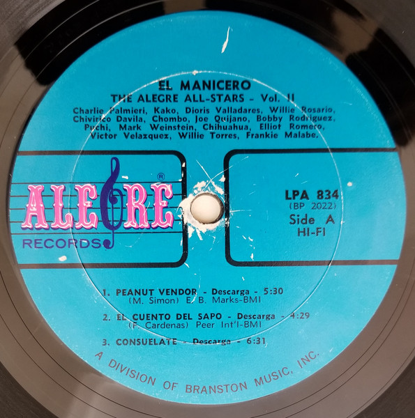 The Alegre All Stars - El Manicero - Vol. 2 | Alegre Records (LPA 834) - 3 The Alegre All Stars - El Manicero - Vol. 2 | Alegre Records (LPA 834) - 3