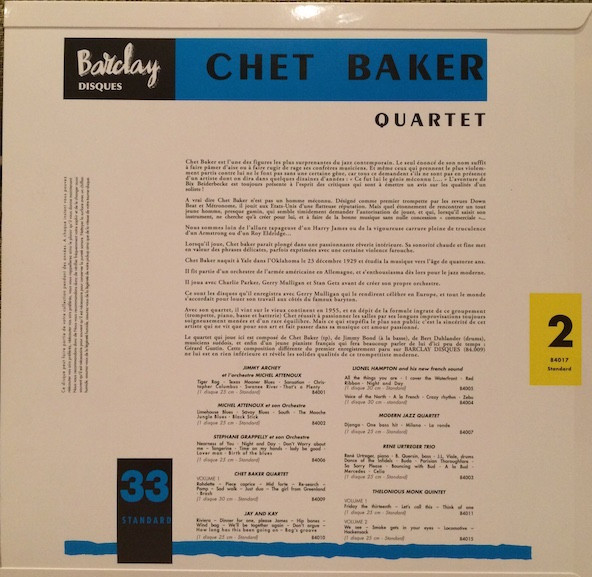 Chet Baker Quartet - Chet Baker Quartet | Sam Records (SR04/1) - 2