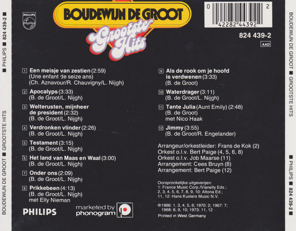 Boudewijn De Groot - Grootste Hits | Philips (824 439-2) - 2