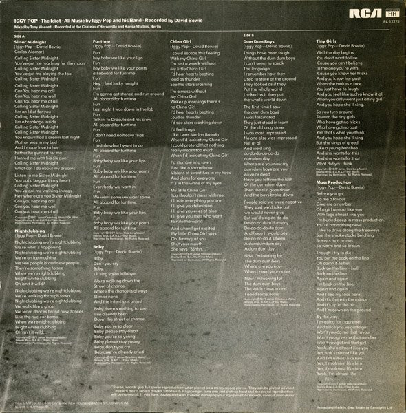 Iggy Pop - The Idiot | RCA Victor (PL 12275) - 2