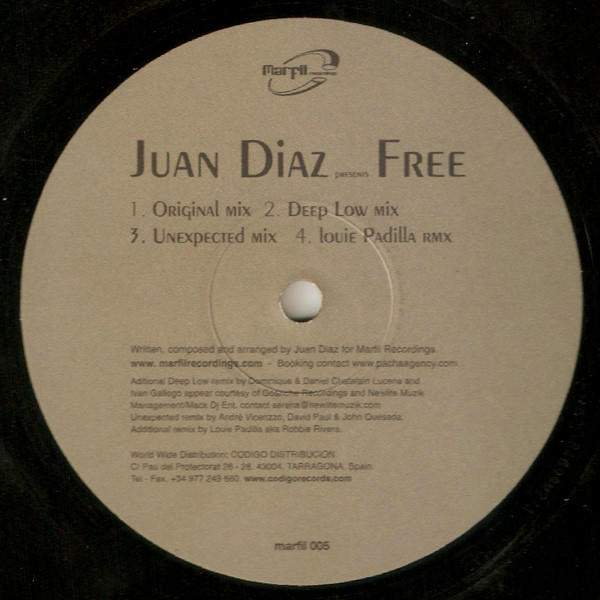 Juan Diaz - Free | Marfil Recordings Spain (MARFIL 005) - main Juan Diaz - Free | Marfil Recordings Spain (MARFIL 005) - main