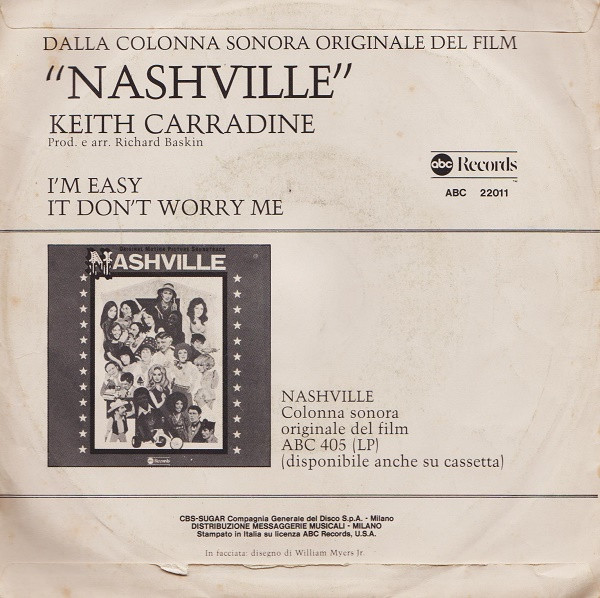 Keith Carradine - I'm Easy / It Don't Worry Me | ABC Records (ABC 22011) - 2