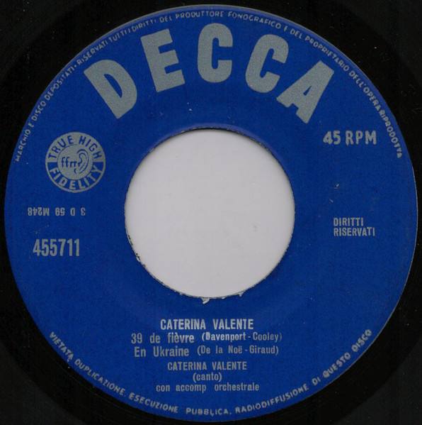 Caterina Valente Con Jo Boyer Et Son Orchestre - 39 De Fièvre / En Ukraine | Decca (455.711) - 4 Caterina Valente Con Jo Boyer Et Son Orchestre - 39 De Fièvre / En Ukraine | Decca (455.711) - 4