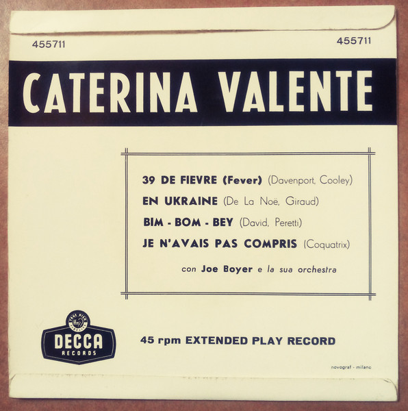 Caterina Valente Con Jo Boyer Et Son Orchestre - 39 De Fièvre / En Ukraine | Decca (455.711) - 2 Caterina Valente Con Jo Boyer Et Son Orchestre - 39 De Fièvre / En Ukraine | Decca (455.711) - 2