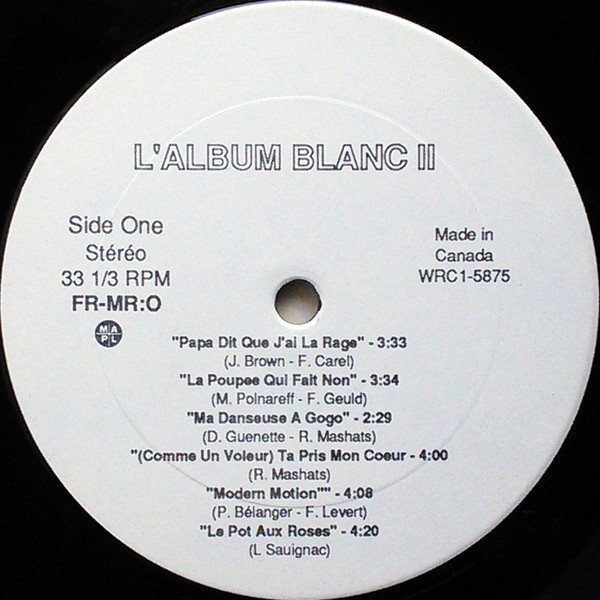 Various - L'album Blanc II | Studio Works, Montreal (WRC1-5875) - 3