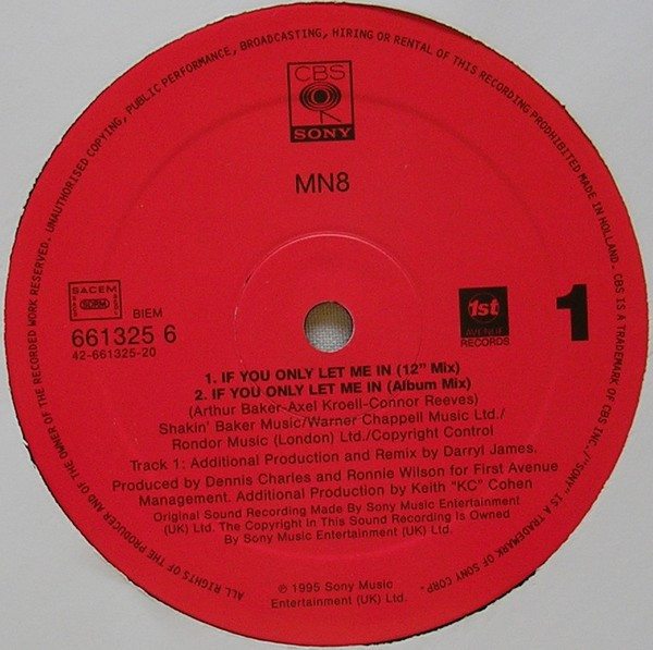MN8 - If You Only Let Me In | Columbia (COL 661325 6) - 3