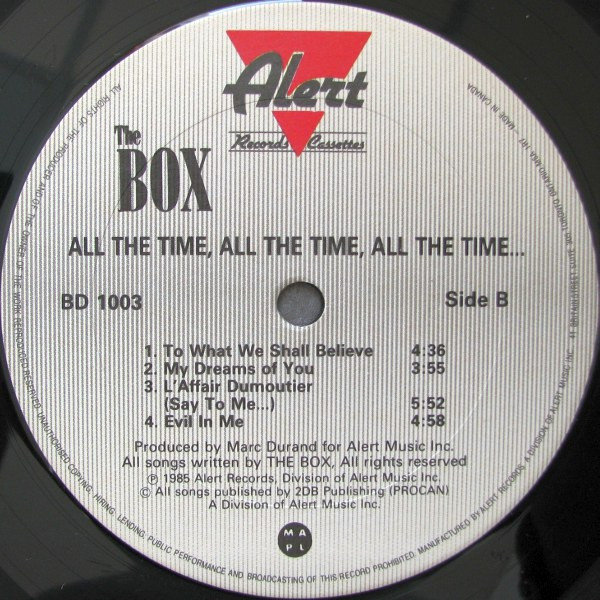 The Box - All The Time, All The Time, All The Time... | Alert Records (BD-1003) - 4 The Box - All The Time, All The Time, All The Time... | Alert Records (BD-1003) - 4