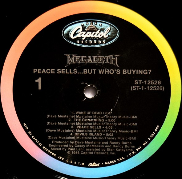 Megadeth - Peace Sells... But Who's Buying? | Capitol Records (ST-12526) - 4 Megadeth - Peace Sells... But Who's Buying? | Capitol Records (ST-12526) - 4