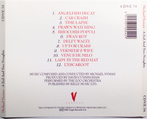 Michael Nyman - A Zed And Two Noughts | Venture (CDVE 54) - 3