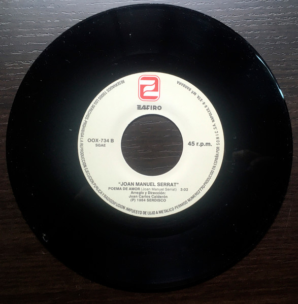 Joan Manuel Serrat - El Titiritero / Poema De Amor | Novola (OOX-734 (R)) - 3
