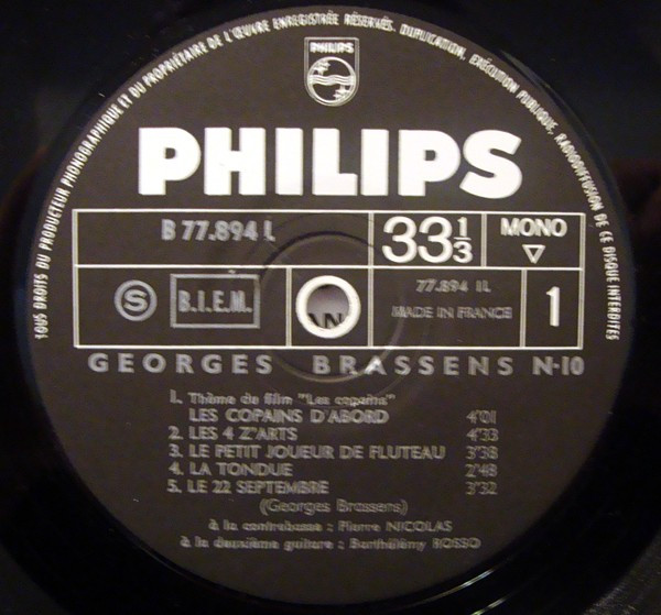 Georges Brassens - Brassens | Philips (B 77.894 L) - 3