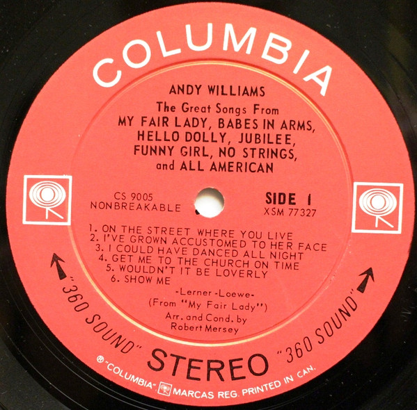 Andy Williams - The Great Songs From My Fair Lady | Columbia (CS 9005) - 3 Andy Williams - The Great Songs From My Fair Lady | Columbia (CS 9005) - 3