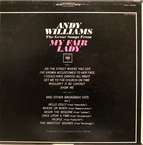 Andy Williams - The Great Songs From My Fair Lady | Columbia (CS 9005) - 2 Andy Williams - The Great Songs From My Fair Lady | Columbia (CS 9005) - 2
