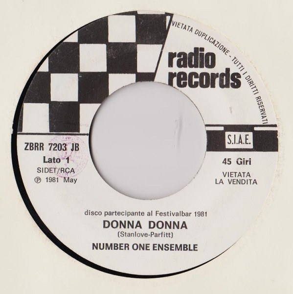 Number One Ensemble / Mia Martini - Donna Donna / Ti Regalo Un Sorriso | Radio Records (ZBRR 7203 JB) - main