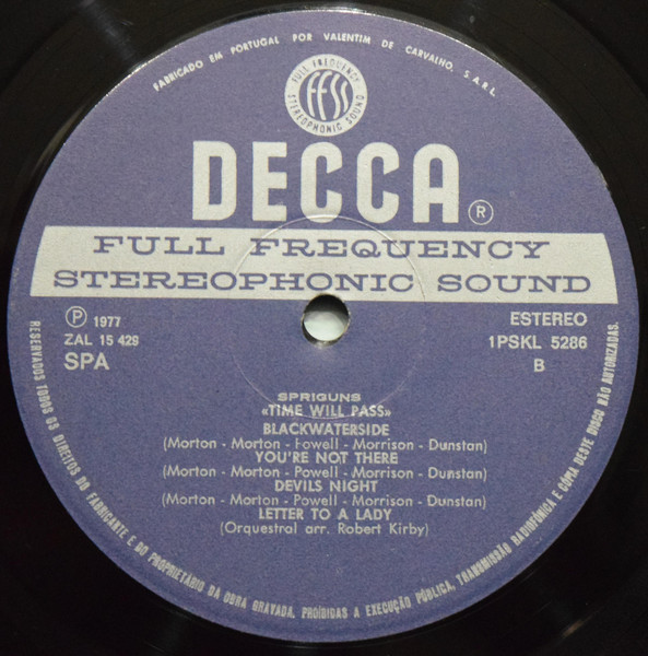 Spriguns - Time Will Pass | Decca (1 PSKL 5286) - 4