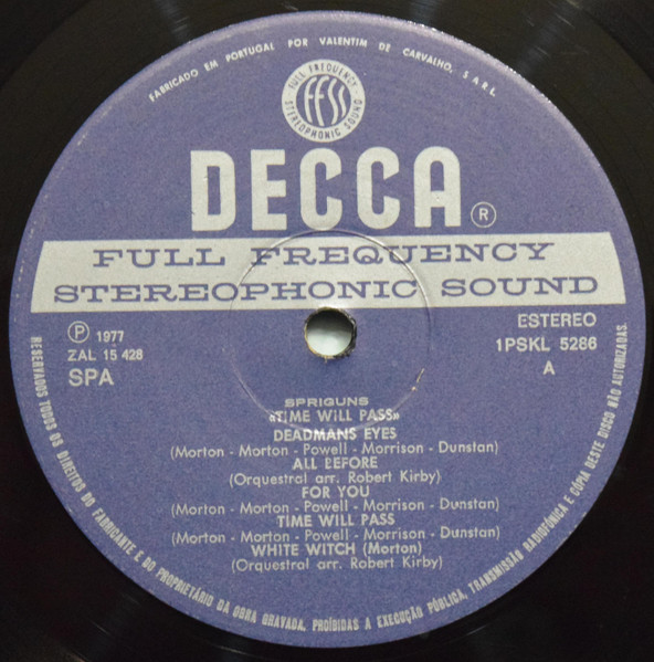 Spriguns - Time Will Pass | Decca (1 PSKL 5286) - 3