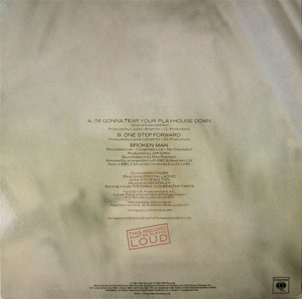 Paul Young - I'm Gonna Tear Your Playhouse Down (12") [Vinyl] | Columbia (12CXP-7109) - 2
