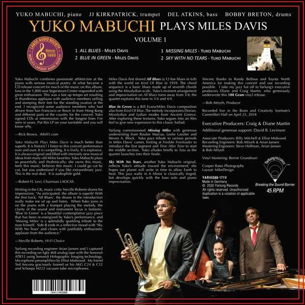 Yuko Mabuchi - Plays Miles Davis Volume 1 | Yarlung Records (YAR45588-171V) - 2