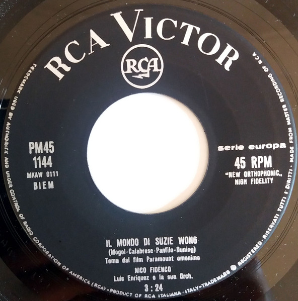 Nico Fidenco - Il Mondo Di Suzie Wong / Tornerai .... Suzie | RCA (PM45 - 1144) - 3 Nico Fidenco - Il Mondo Di Suzie Wong / Tornerai .... Suzie | RCA (PM45 - 1144) - 3