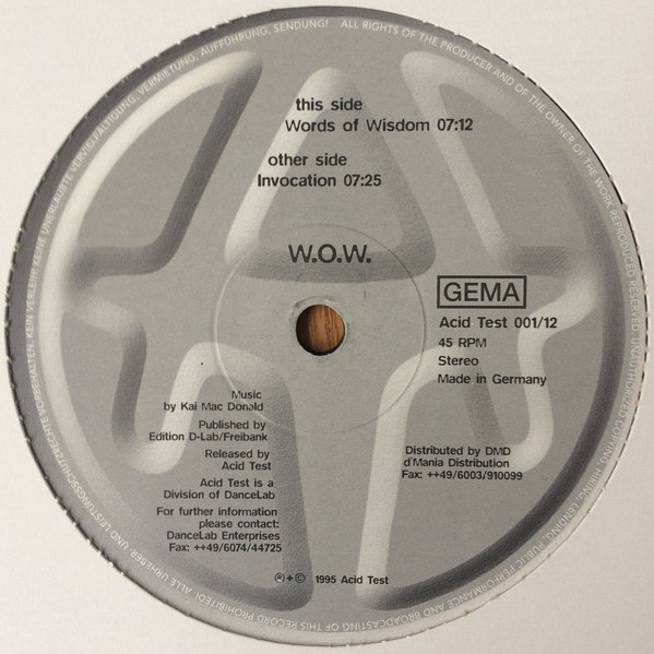W.O.W. - Words Of Wisdom / Invocation | Acid Test (Acid Test 001/12) - main