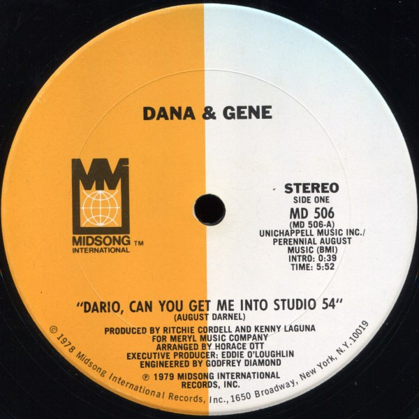 Dana & Gene - Dario, Can You Get Me Into Studio 54 | Midsong International (MD 506) - main Dana & Gene - Dario, Can You Get Me Into Studio 54 | Midsong International (MD 506) - main