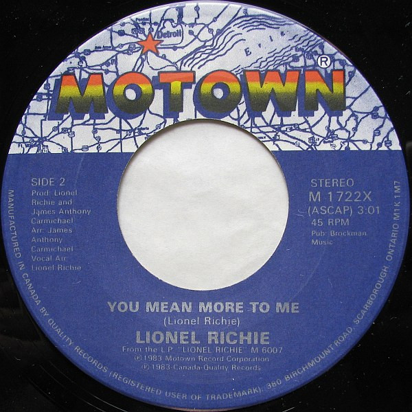 Lionel Richie - Hello | Motown (M 1722X) - 2