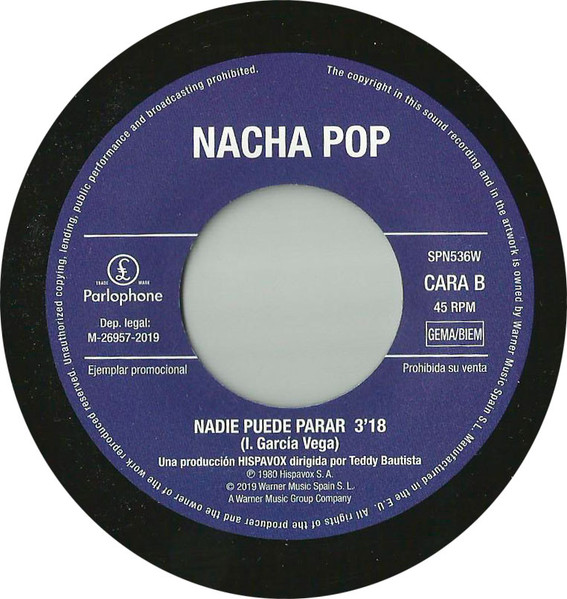 Nacha Pop - Chica De Ayer | Parlophone (SPN536W) - 4
