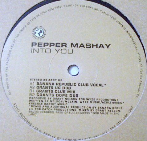 Pepper Mashay - Into You (Banana Republic / Grant Nelson Mixes) | Azuli Records (AZNY 82) - main